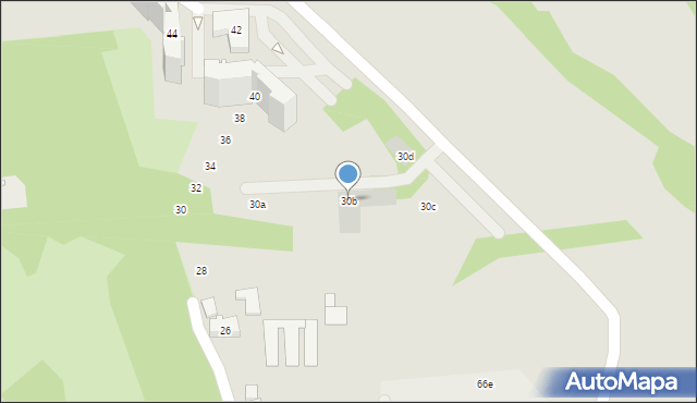 Kraków, Lasówka, 30b, mapa Krakowa