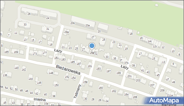 Kraków, Łazy, 29a, mapa Krakowa