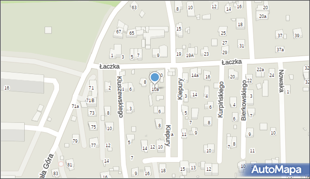 Kraków, Łaczka Mariana, ks. prał., 10a, mapa Krakowa