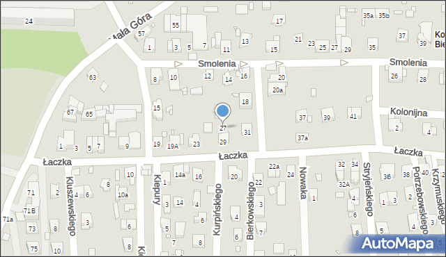 Kraków, Łaczka Mariana, ks. prał., 27, mapa Krakowa