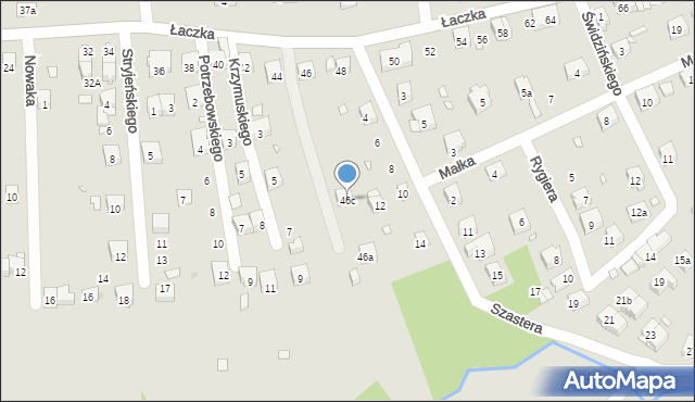 Kraków, Łaczka Mariana, ks. prał., 46c, mapa Krakowa