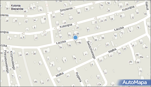Kraków, Łaczka Mariana, ks. prał., 62, mapa Krakowa