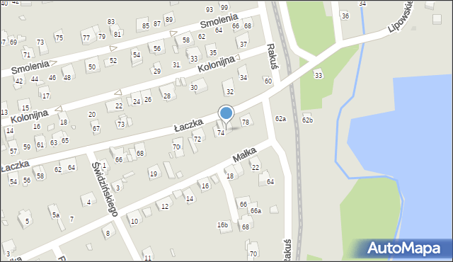 Kraków, Łaczka Mariana, ks. prał., 76, mapa Krakowa