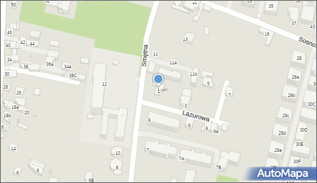 Kraków, Lazurowa, 1, mapa Krakowa