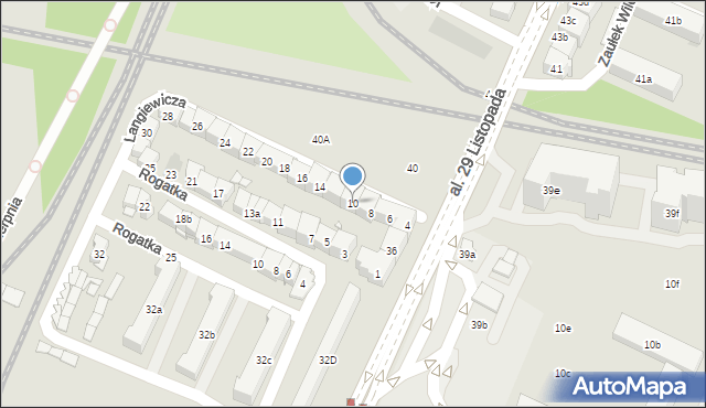 Kraków, Langiewicza Mariana, gen., 10, mapa Krakowa