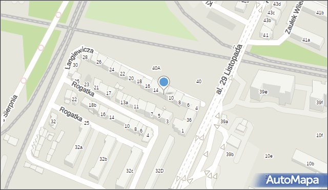 Kraków, Langiewicza Mariana, gen., 12, mapa Krakowa