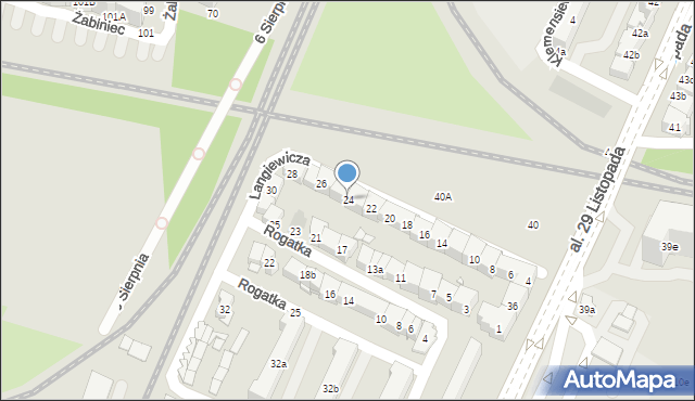 Kraków, Langiewicza Mariana, gen., 24, mapa Krakowa