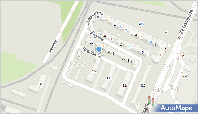 Kraków, Langiewicza Mariana, gen., 25, mapa Krakowa