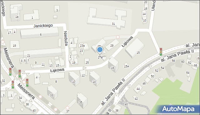 Kraków, Łąkowa, 27a, mapa Krakowa