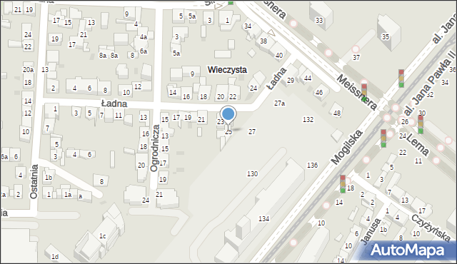 Kraków, Ładna, 25, mapa Krakowa