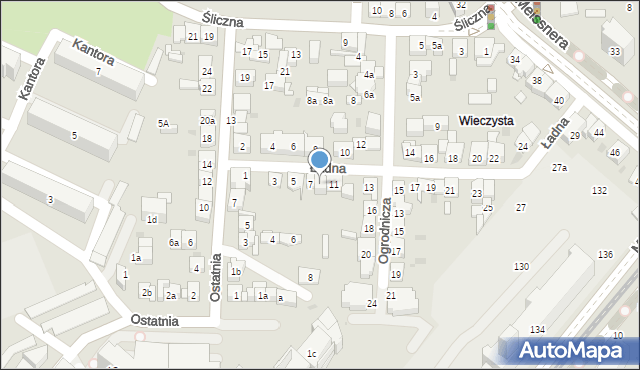Kraków, Ładna, 9, mapa Krakowa