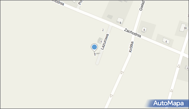 Krępice, Lazurowa, 6, mapa Krępice