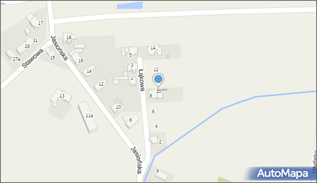 Krępna, Łąkowa, 10, mapa Krępna