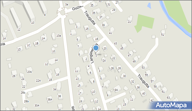 Krosno, Langiewicza Mariana, gen., 1, mapa Krosna