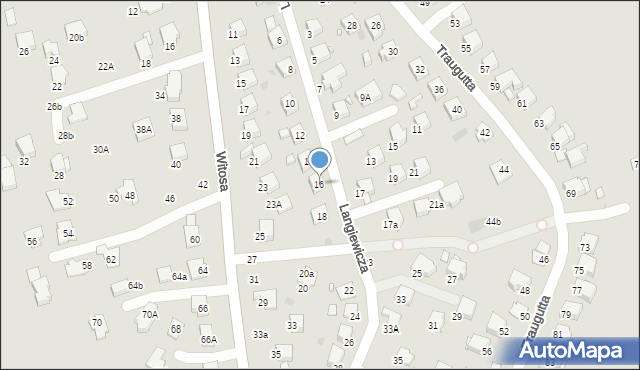 Krosno, Langiewicza Mariana, gen., 16, mapa Krosna