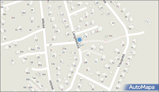 Krosno, Langiewicza Mariana, gen., 23, mapa Krosna
