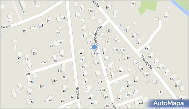 Krosno, Langiewicza Mariana, gen., 6, mapa Krosna