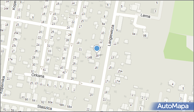 Krotoszyn, Langiewicza Mariana, gen., 14, mapa Krotoszyna