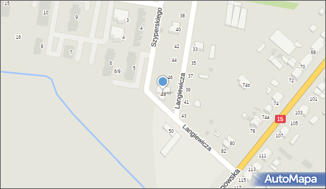 Krotoszyn, Langiewicza Mariana, gen., 48, mapa Krotoszyna
