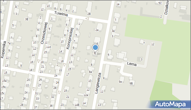 Krotoszyn, Langiewicza Mariana, gen., 6A, mapa Krotoszyna