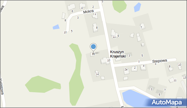 Kruszyn Krajeński, Łąkowa, 8b, mapa Kruszyn Krajeński