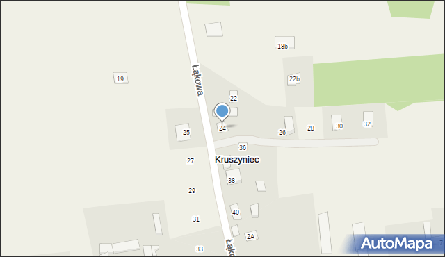 Kruszyniec, Łąkowa, 24, mapa Kruszyniec