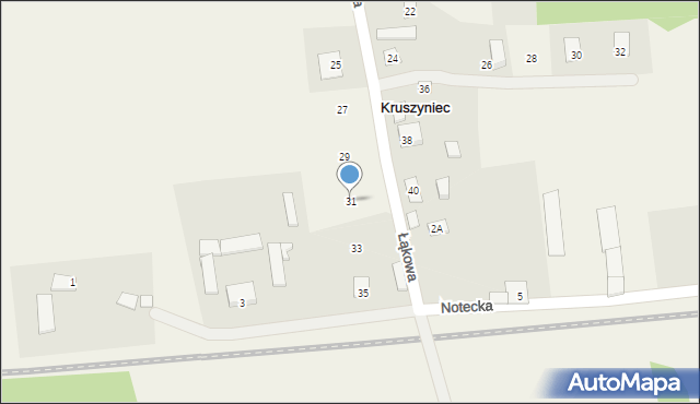 Kruszyniec, Łąkowa, 31, mapa Kruszyniec