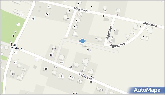 Księginice, Łabędzia, 62a, mapa Księginice
