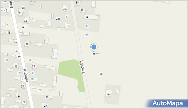 Kuriany, Łąkowa, 28, mapa Kuriany
