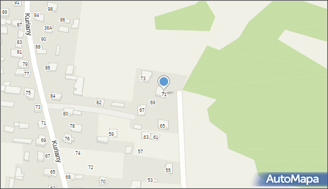 Kuriany, Łąkowa, 71, mapa Kuriany