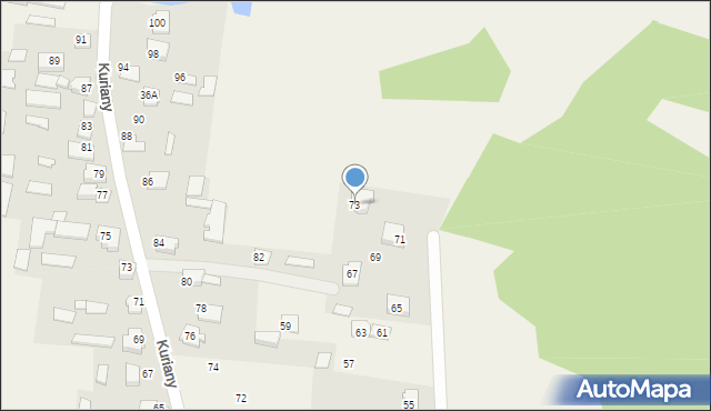 Kuriany, Łąkowa, 73, mapa Kuriany