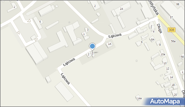 Kurza Góra, Łąkowa, 1, mapa Kurza Góra