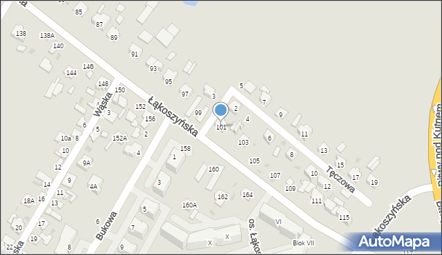 Kutno, Łąkoszyńska, 101, mapa Kutno