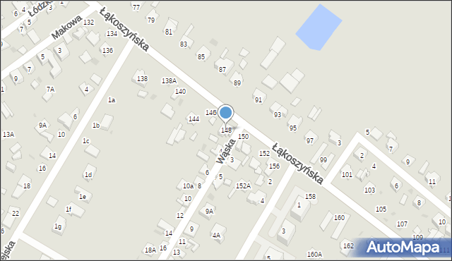 Kutno, Łąkoszyńska, 148, mapa Kutno