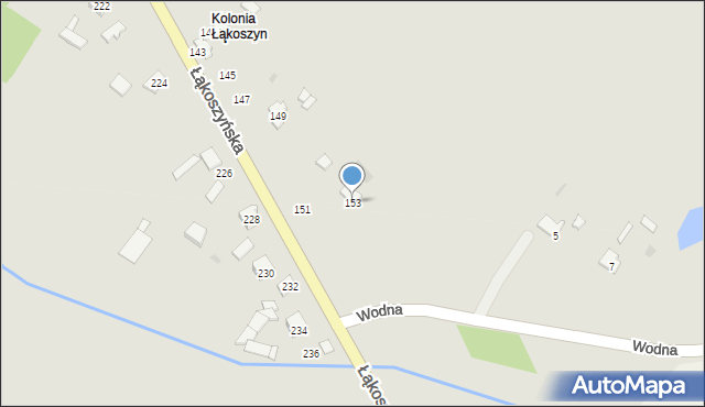 Kutno, Łąkoszyńska, 153, mapa Kutno