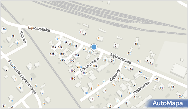 Kutno, Łąkoszyńska, 46, mapa Kutno