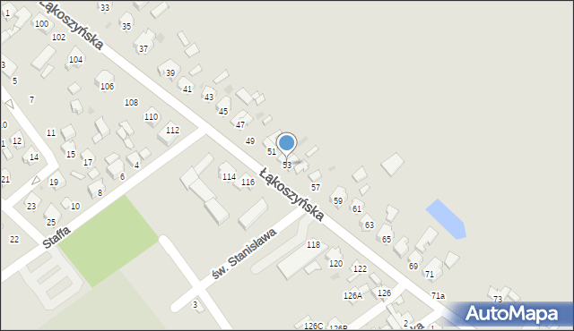 Kutno, Łąkoszyńska, 53, mapa Kutno