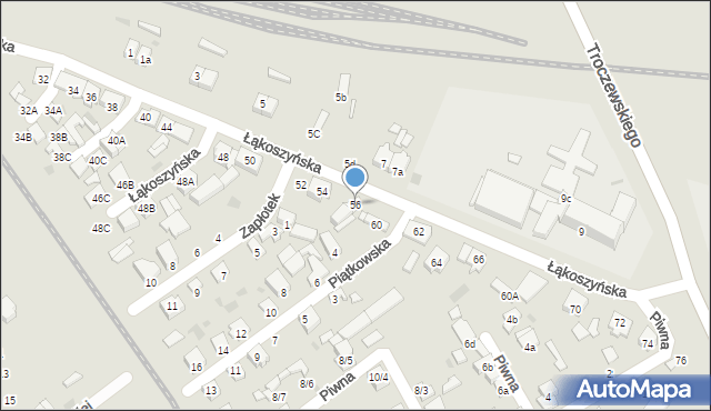 Kutno, Łąkoszyńska, 56, mapa Kutno