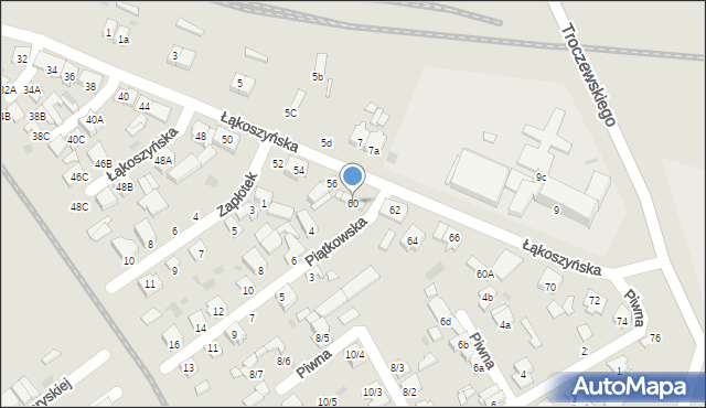 Kutno, Łąkoszyńska, 60, mapa Kutno