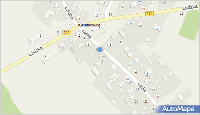 Kwiatkowice, Łaska, 8, mapa Kwiatkowice