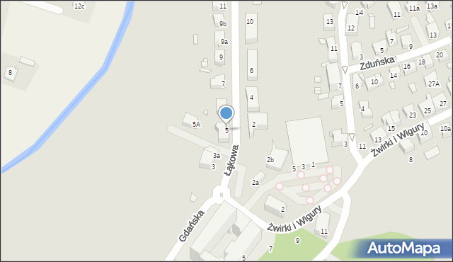 Kwidzyn, Łąkowa, 5, mapa Kwidzyn