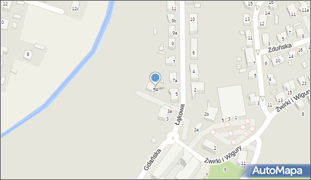 Kwidzyn, Łąkowa, 5A, mapa Kwidzyn