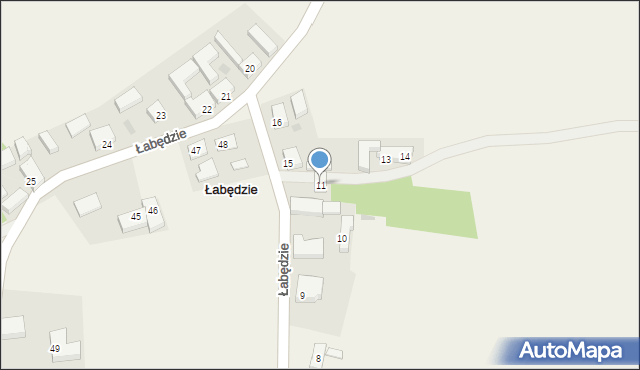 Łabędzie, Łabędzie, 11, mapa Łabędzie