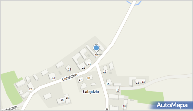 Łabędzie, Łabędzie, 20, mapa Łabędzie