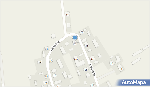Łabędzie, Łabędzie, 22, mapa Łabędzie