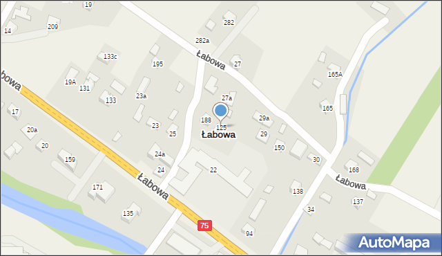 Łabowa, Łabowa, 125, mapa Łabowa