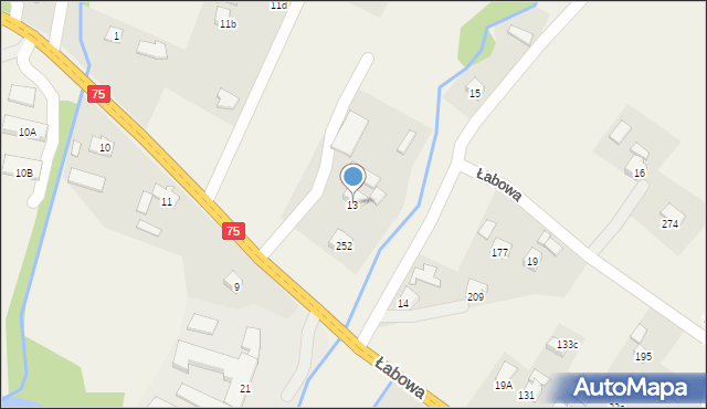 Łabowa, Łabowa, 13, mapa Łabowa