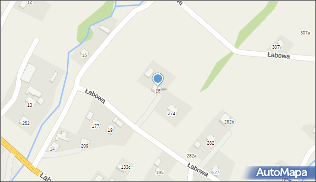 Łabowa, Łabowa, 16, mapa Łabowa