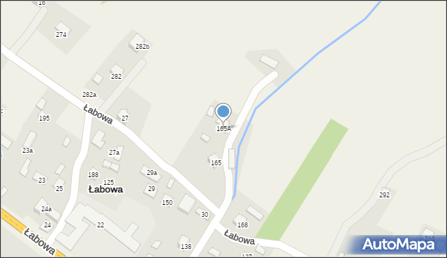 Łabowa, Łabowa, 165A, mapa Łabowa