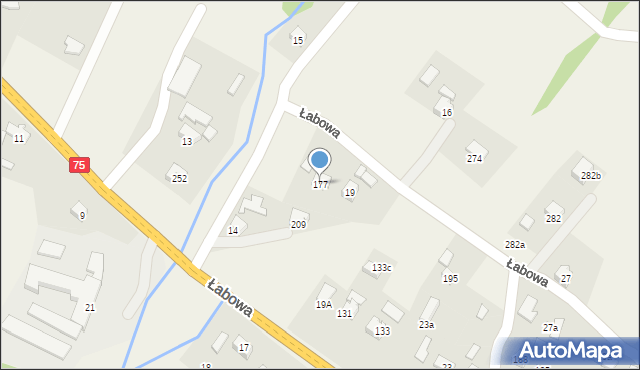 Łabowa, Łabowa, 177, mapa Łabowa